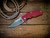 Jurassic-Frontier Clip Point-Magnacut-Stonewash Blue-Red G10
