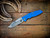 Eklipse 3.5" Skinny Fullered Harpoon Spanto Non-Flipper-Magnacut-Stonewash Bronze-Blue G10