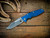 Eklipse 3.5" Skinny Fullered Harpoon Spanto-Magnacut-Stonewash Blue-G10-Blue Black