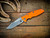 Eklipse 3.5" Skinny Fullered Harpoon Spanto-Magnacut-Working Finish-Stonewash Blade-G10-Orange