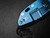Rick Hinderer Custom - AUCTION - XM-18 3.5 - Hellfire - Stonewash Blue - Custom Hand Textured Clip, Tab and Backspacer - Wood Resin Scale