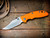 XM-18 3.5" Bowie-Non Flipper-Magnacut-Stonewash Blade-Bead Blast Green-Orange-G10