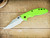 XM-18 3.5"-Magnacut-Aggressor Non Flipper Two Tone-Battle Green-Lime Green G10-Titanium Hardware/Thumbstud-Scale Side