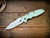 Eklipse 3.5" Skinny Fullered Harpoon Spearpoint-Magnacut-Bead Blast Blue-Translucent Green G10-Titanium Hardware-Scale Side