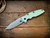 Eklipse 3.5" Skinny Fullered Harpoon Spanto-Magnacut-Battle Green-Translucent Green G10-Titanium Hardware-Scale Side