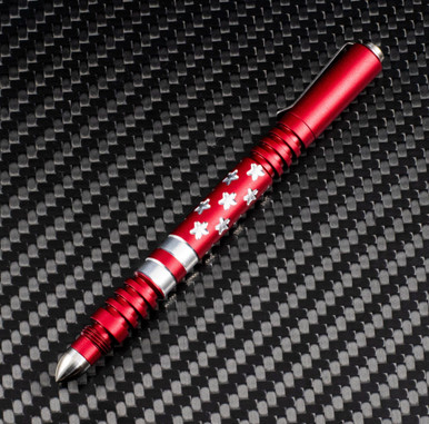 Investigator Pen-Stars and Strips -Aluminum Matte Red