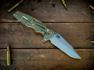 Eklipse-S45VN-Harpoon Spanto-Bead Blast Green-Full Textured Titanium-Brass Hardware