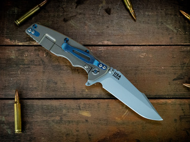 Eklipse-S45VN-Harpoon Spanto-Bead Blast Bronze-Full Titanium-Blue Ti Hardware