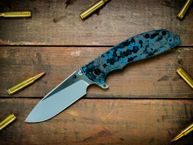 XM-24-S45VN-Slicer-Hollow Ground-Bead Blast Two Tone-Arctic Storm FCF-Black Nitride Hardware