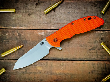 XM-24 Sheepsfoot-CPM20CV-Bead Blast Green-Orange G10-Copper Hardware