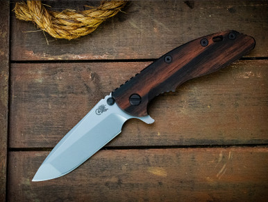 XM-18 3.5" Spanto-S45VN-Bead Blast Blue/Purple Fade-Macassar Ebony-Stainless Steel Black Nitride Hardware