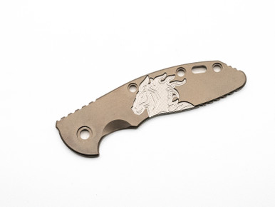 3.5" XM18 Titanium Scale-Milled Horse Head Logo-Smooth-Bead Blast Bronze-Silver/Silver