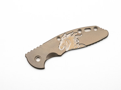 3.5" XM18 Titanium Scale-Milled Horse Head Logo-Smooth-Bead Blast Bronze-Silver/Bronze