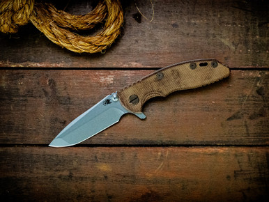 XM-18 3" Spanto-Bead Blast-Smooth Natural Micarta-Bead Blast Bronze Ti Hardware