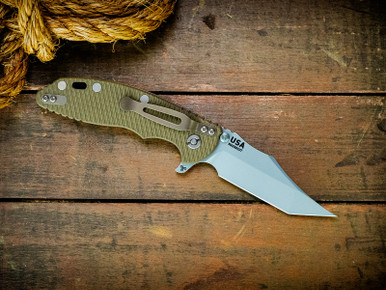 XM-18 3.5" Aggressor-Magnacut-Special Ano Liner Lock-Bead Blast-OD Green G10-Bead Blast Hardware-Aluminum Standoffs