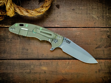 XM-18 3.5" Spanto-20CV-Bead Blast Green-Dark Green G10-Stonewash Green Hardware/Aluminum Standoffs