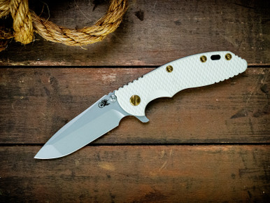 XM-18 3.5" Spanto-20CV-Bead Blast Blue-White G10-Brass Hardware