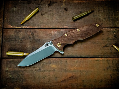 Eklipse-S45VN-Slicer Hollow Ground-Bead Blast Two Tone-Walnut-Brass Hardware