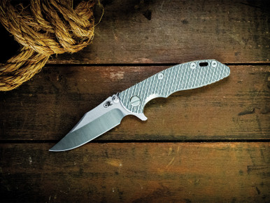 XM-18 3.0" Bowie-20CV-Satin Bevel-Bead Blast Full Textured Ti
