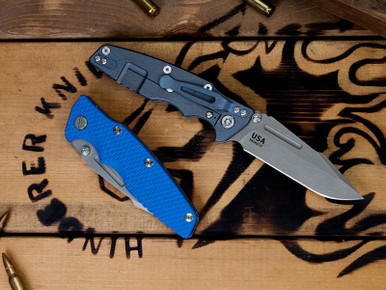 Eklipse 3.5" Skinny Fullered Harpoon Spanto Non-Flipper-Magnacut-Battle Blue-G10