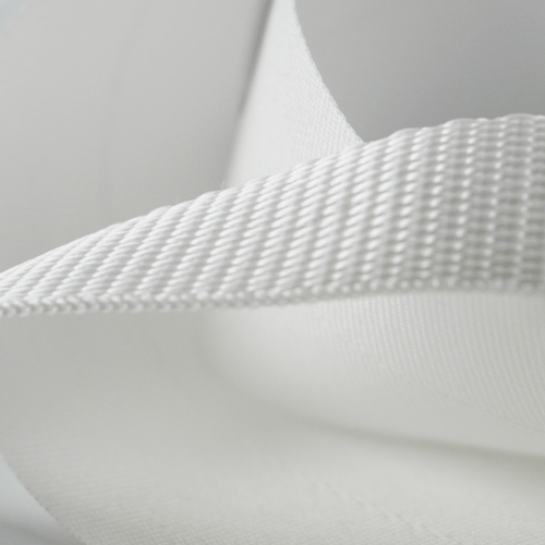 White Stitched Polypropylene Webbing Tape | Close-Up
