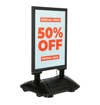WindPro Outdoor Illuminated LED Pavement Sign | Black