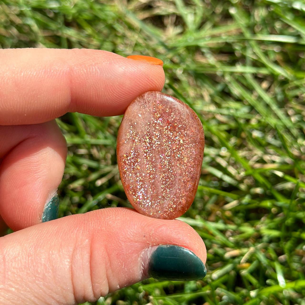 Sunstone Tumbled Stone - Grade AAA Flashy Polished Sunstone