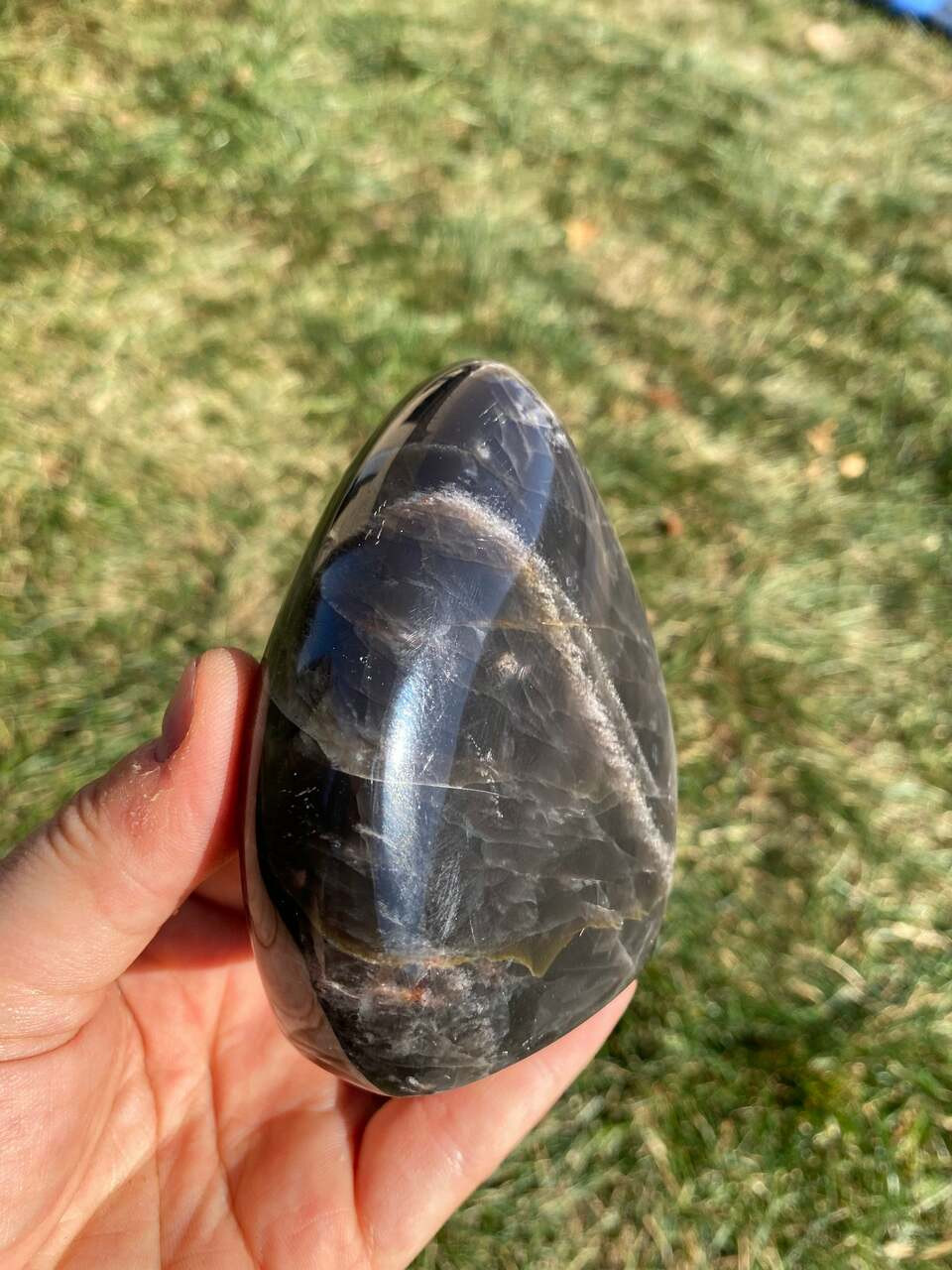 Black Moonstone Moon - Polished Standing Stone | New Moon Beginnings
