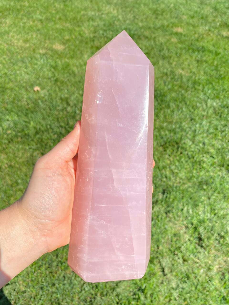 【ローズ クォーツ】 タワー ROSE QUARTZ Tower ポイント Rose Quartz Point - Polished Crystal Tower - 12 | New Moon Beginnings