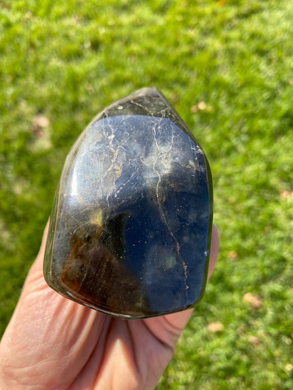 Spectrolite Standing Specimen - Polished Stone - 118 | New Moon