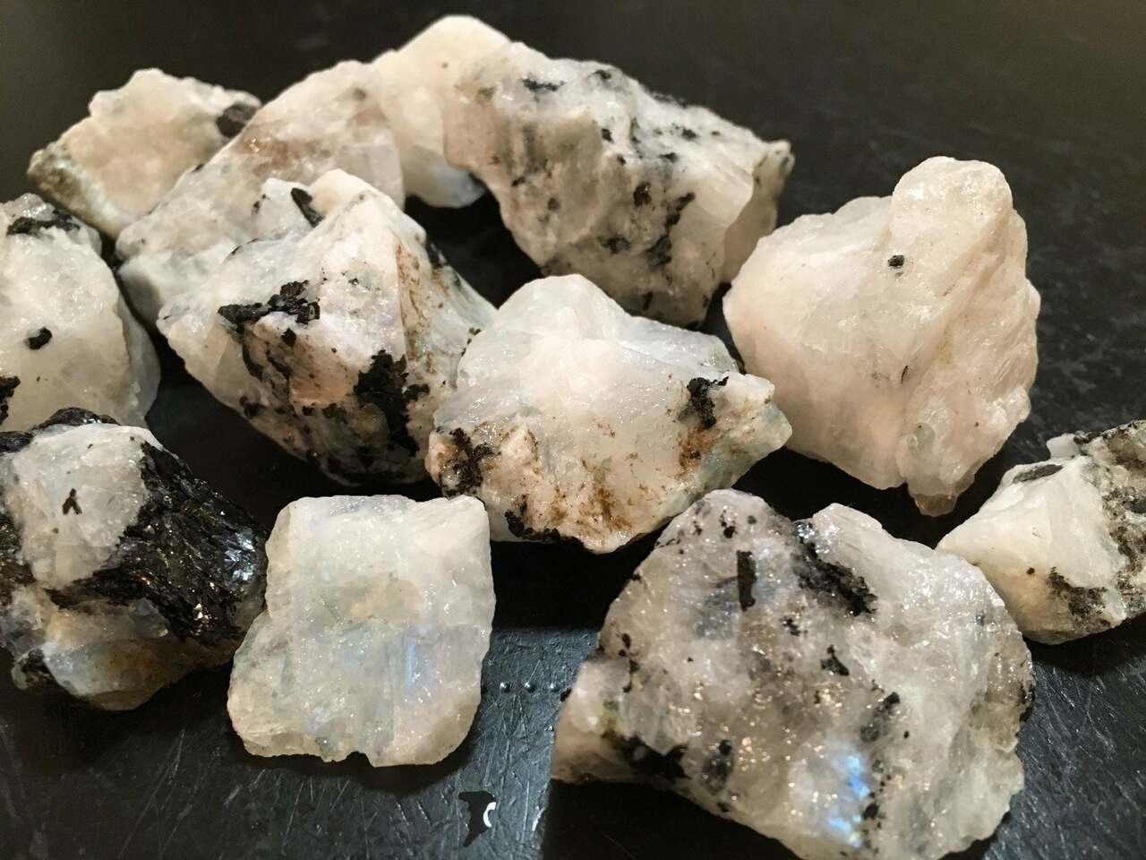 Raw Rainbow Moonstone Stone - Natural | New Moon Beginnings