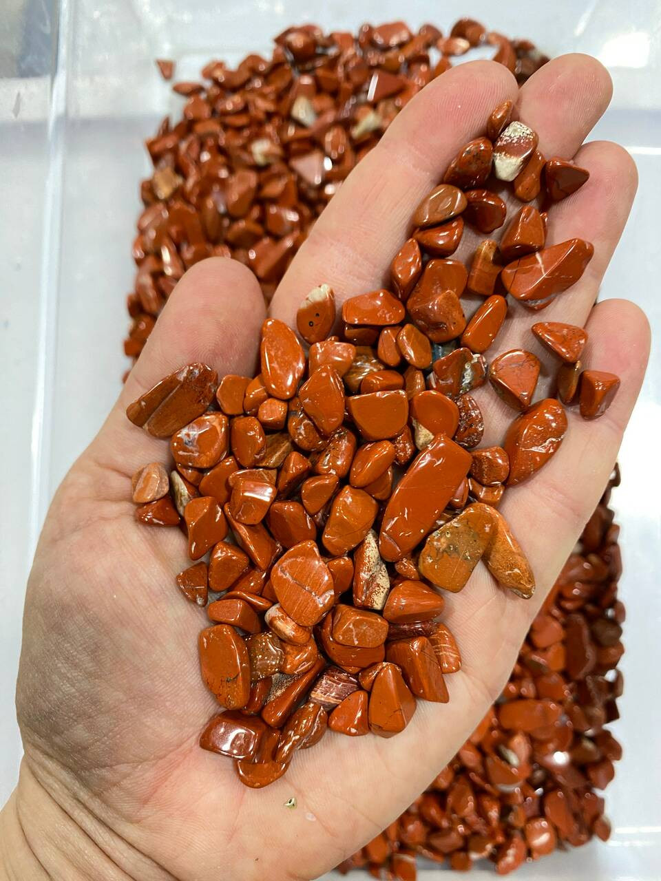 Red Jasper Polished Stone Chips 6mm - 9mm (1 lb. Bag) | New Moon