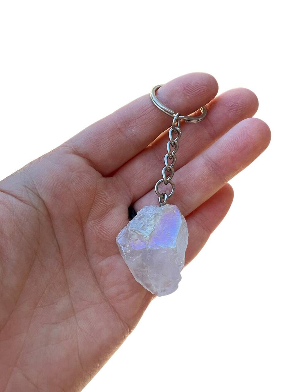 Angel Aura Quartz Crystal Keychain | New Moon Beginnings