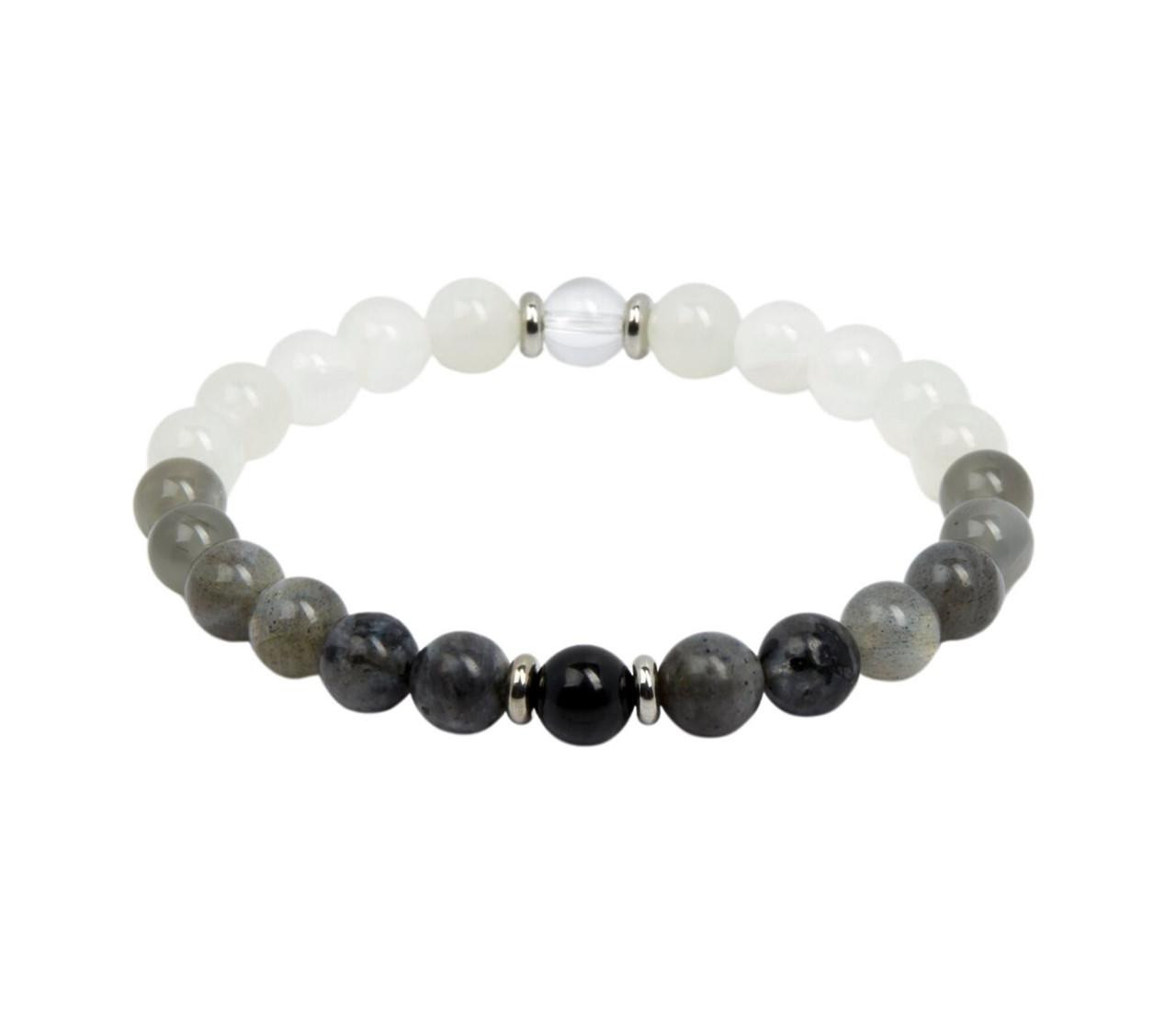 Moon Phase Elastic Bracelet - 8mm Beads | New Moon Beginnings