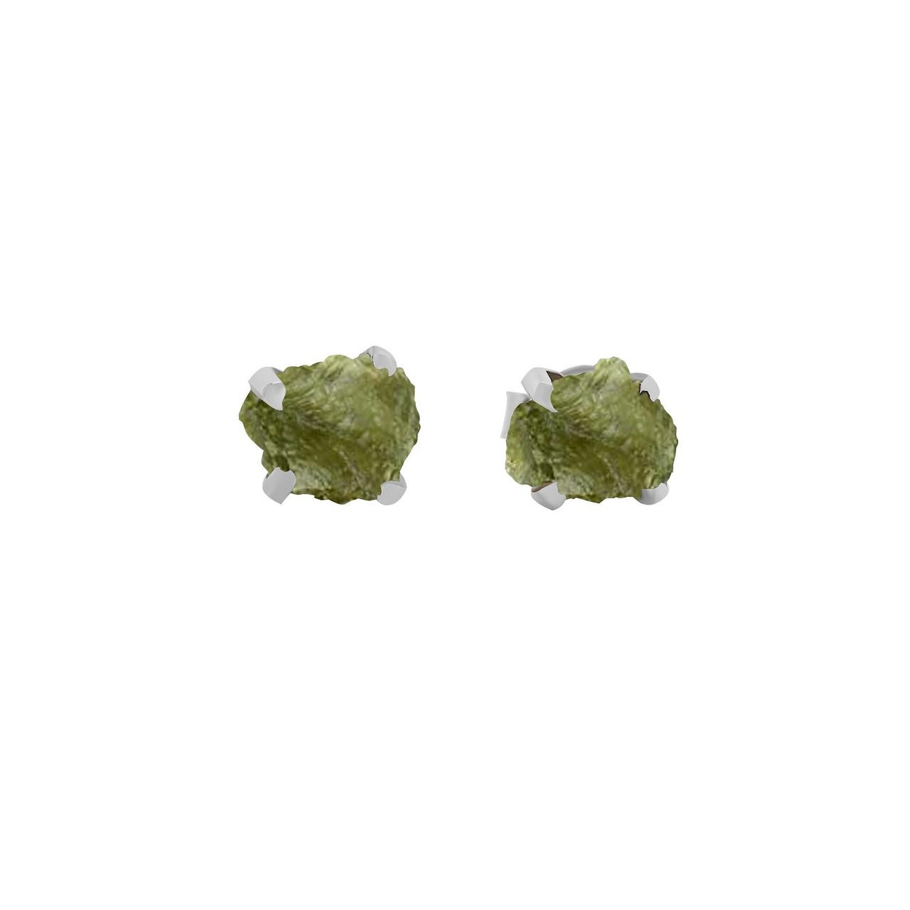 Moldavite stud earrings Clearance
