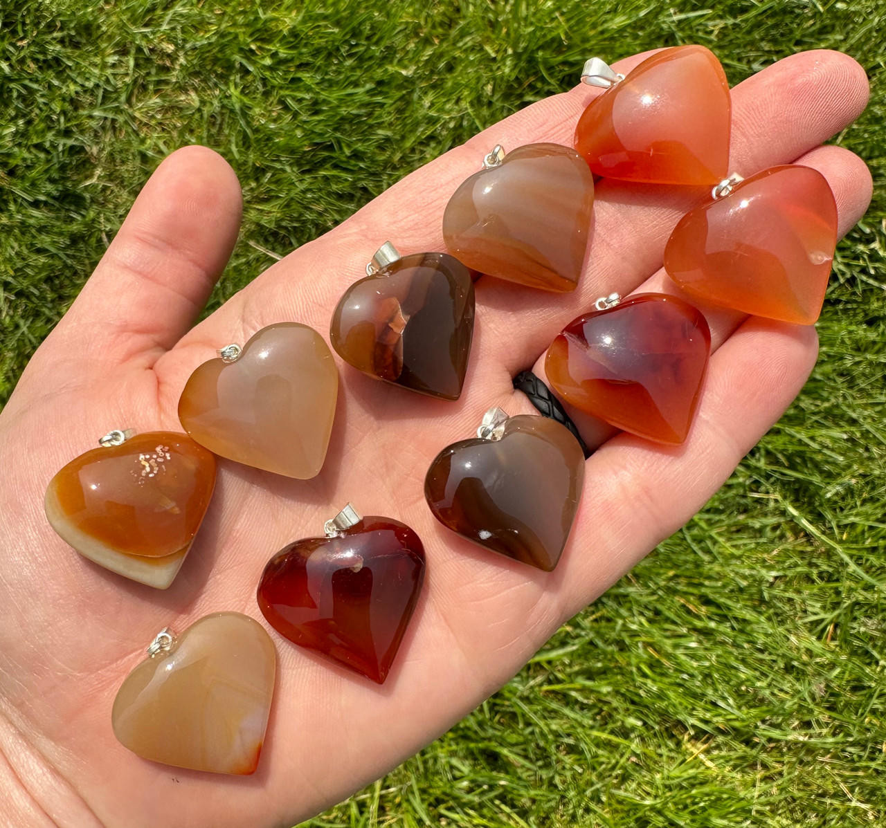 Carnelian Heart Pendant (flat) | New Moon Beginnings