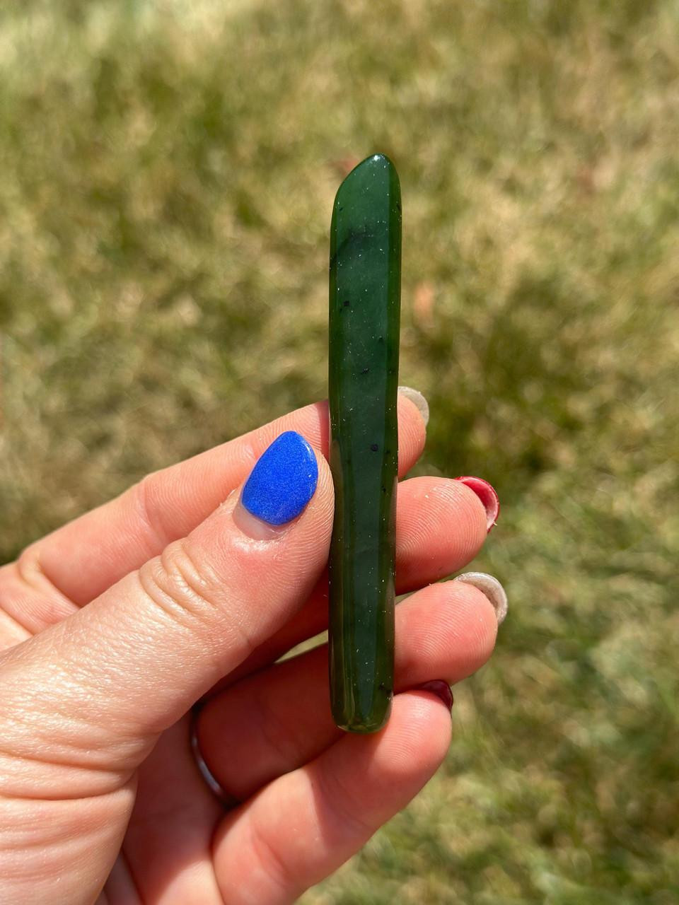 Nephrite Jade Wand - Grade AA Siberian Jade Stone | New Moon