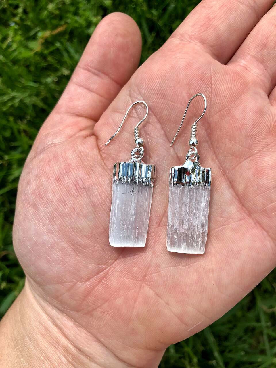 Selenite on sale stud earrings