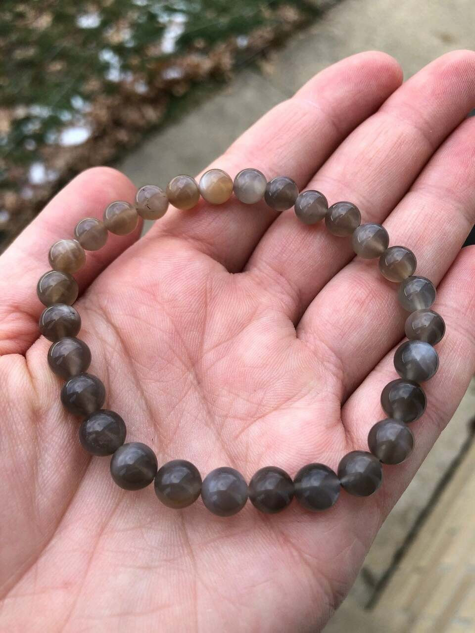 Black Moonstone Elastic Bracelet  6mm Beads  New Moon Beginnings