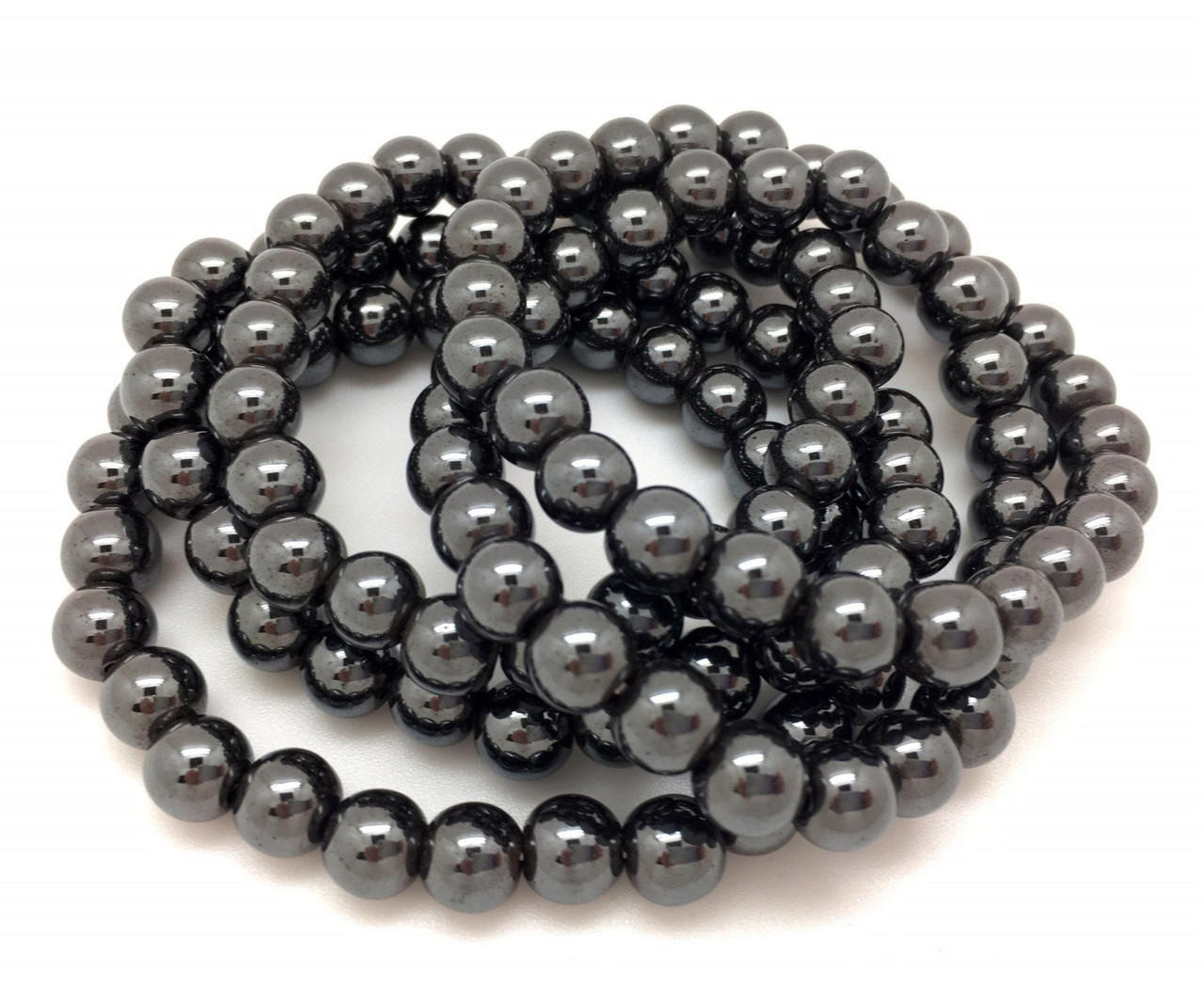 Hematite Elastic Bracelet - 6mm & 8mm Beads