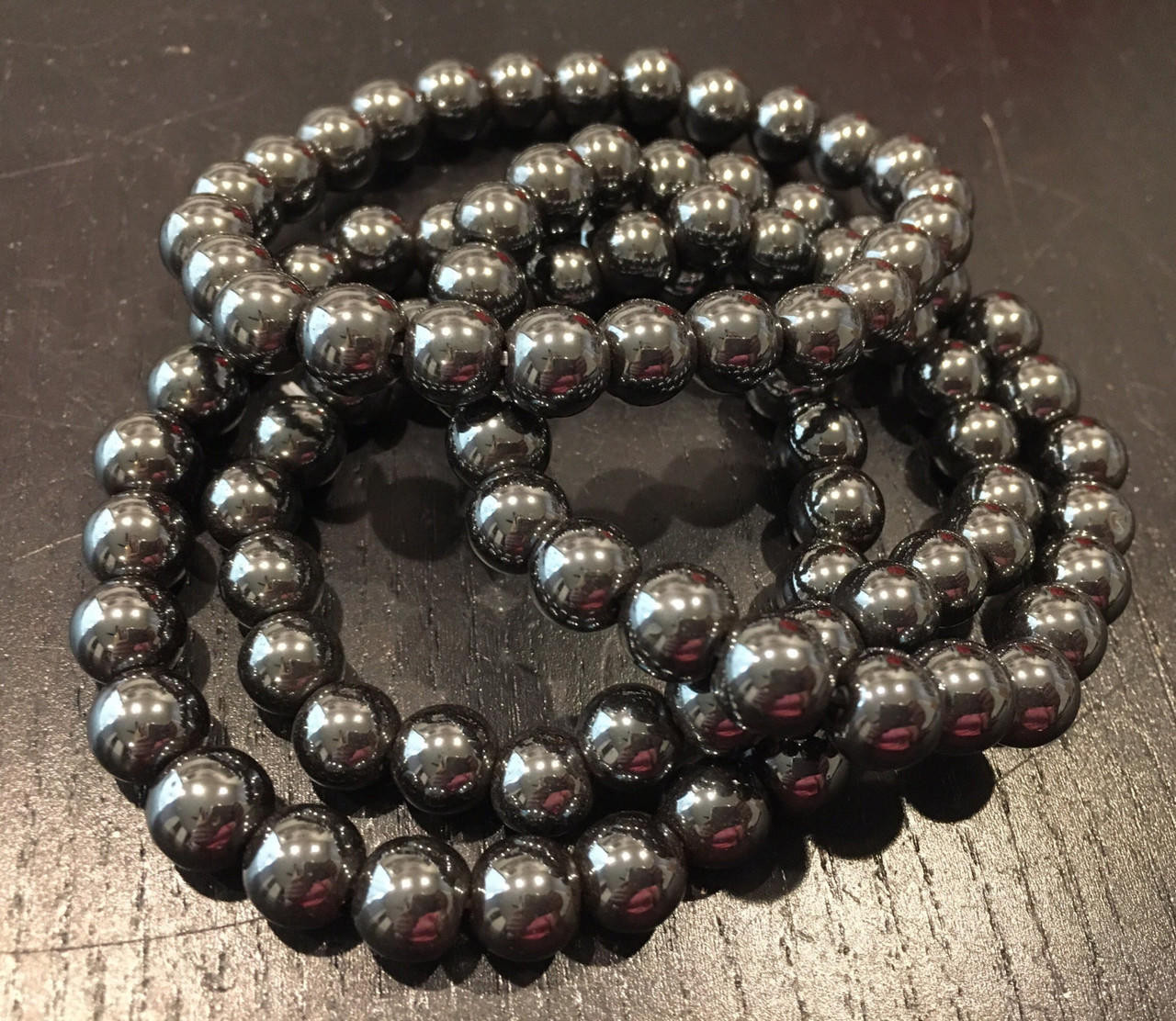 Hematite Elastic Bracelet - 6mm & 8mm Beads