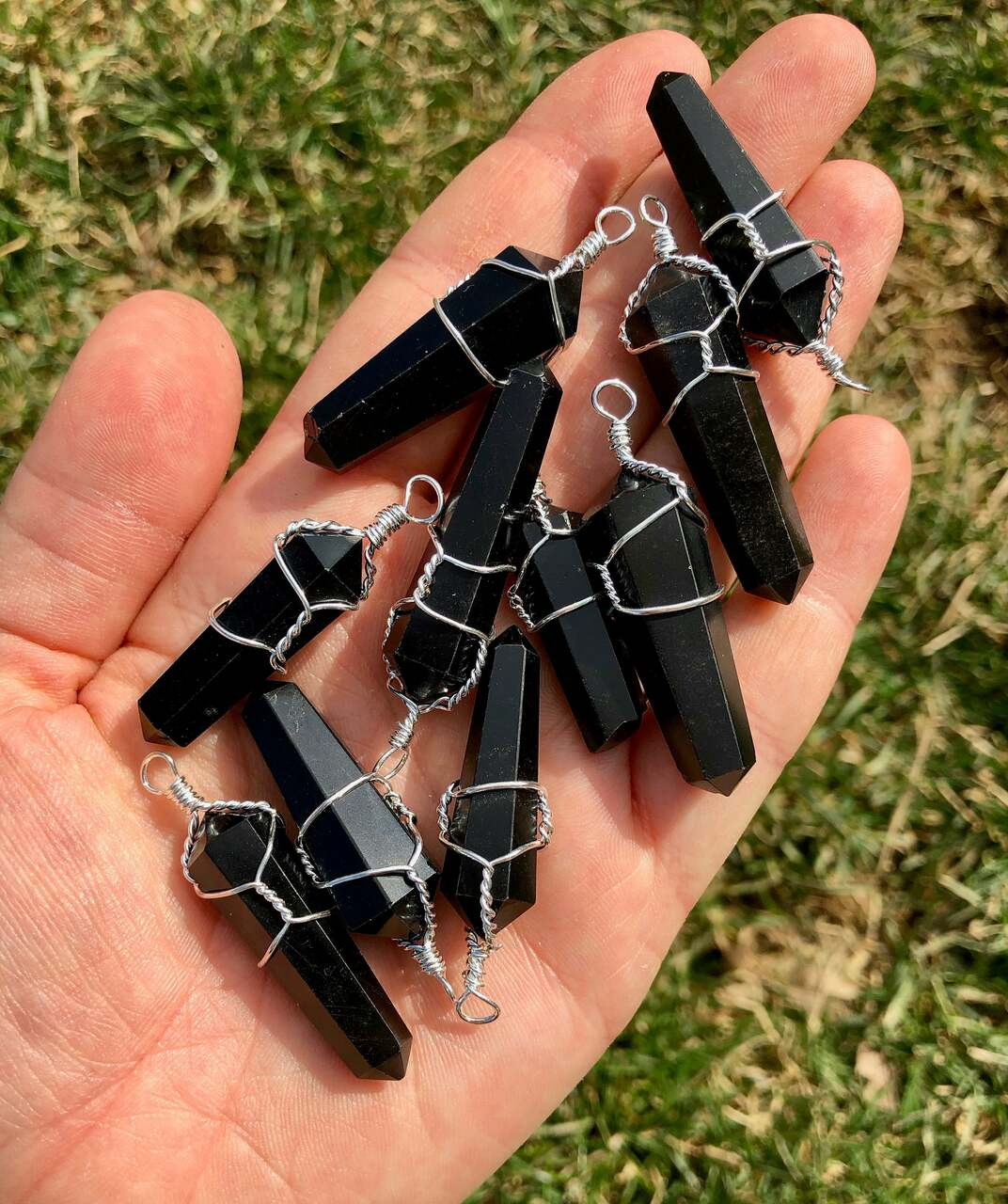 Black Obsidian Polished Point Pendant 