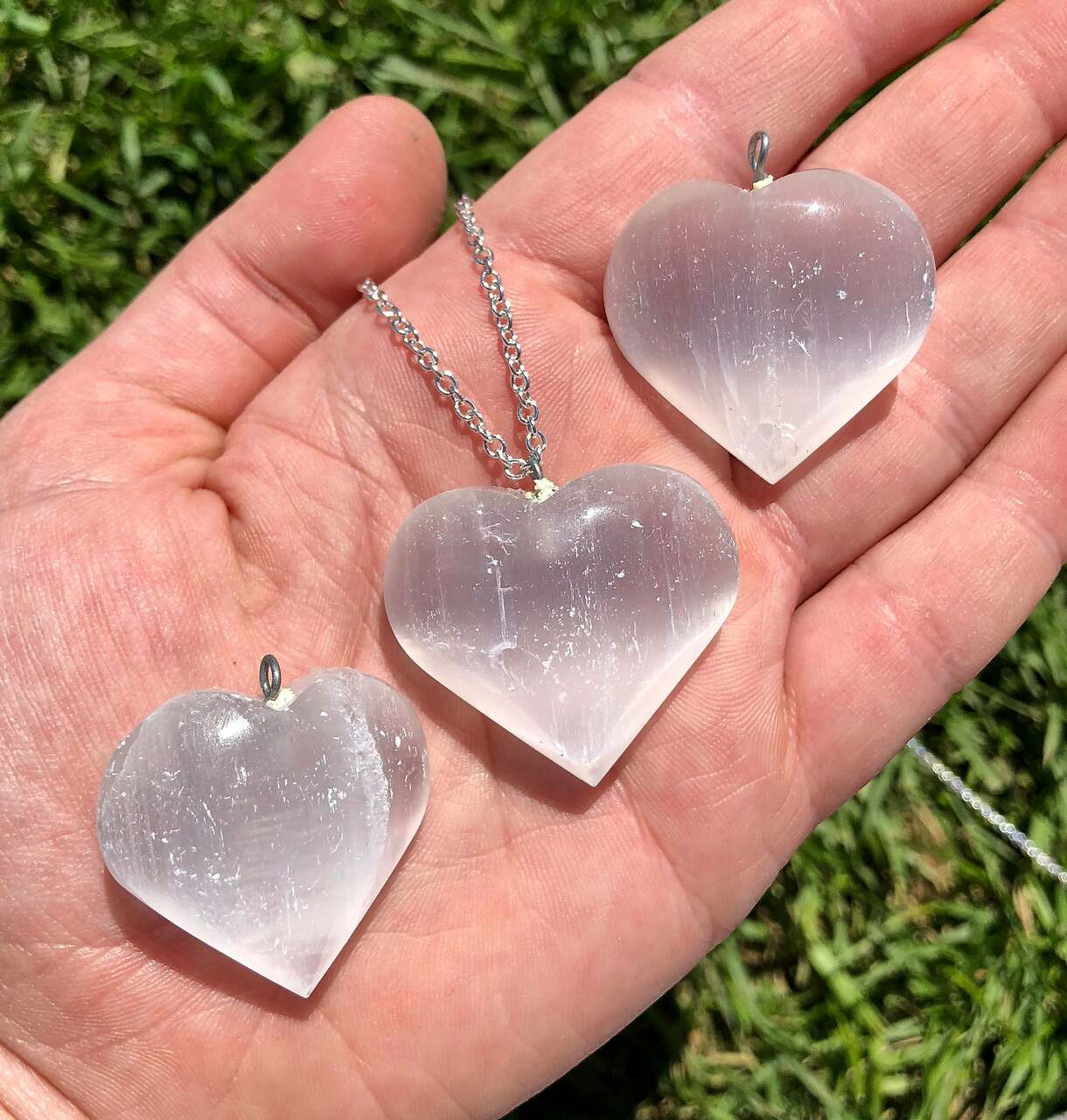 25mm Clear Glass Heart Necklace / Pendant