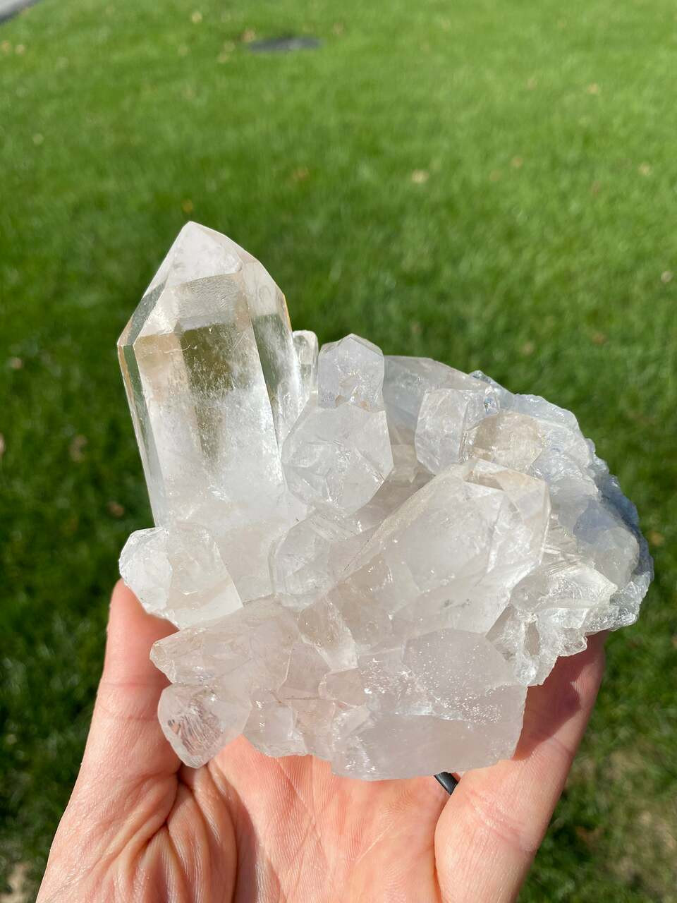 Raw Clear Quartz Crystal Cluster - No.18