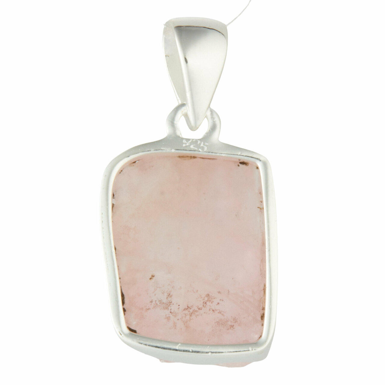 Morganite Raw Natural Pendant in Bezel 