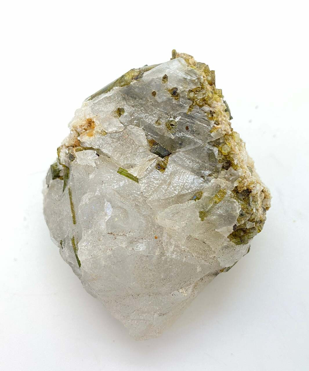 Raw Green Tourmaline & Clear Quartz Crystal - 34 | New Moon Beginnings