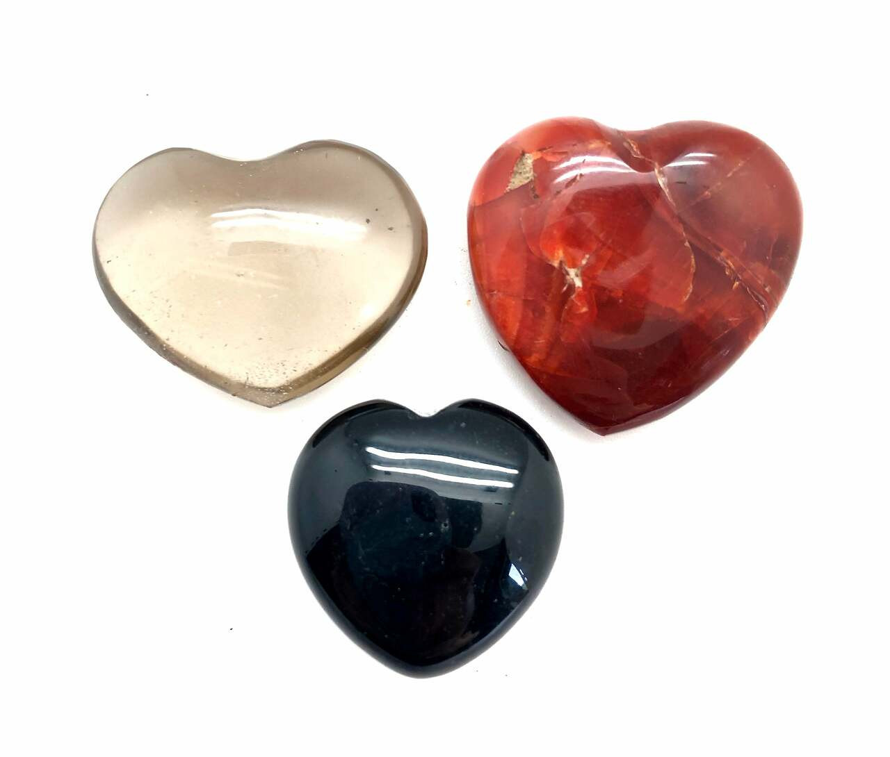 SIAM SHADE 〜HEART OF ROCK 7〜 Root Chakra Stone Set (Polished Hearts) | New Moon Beginnings