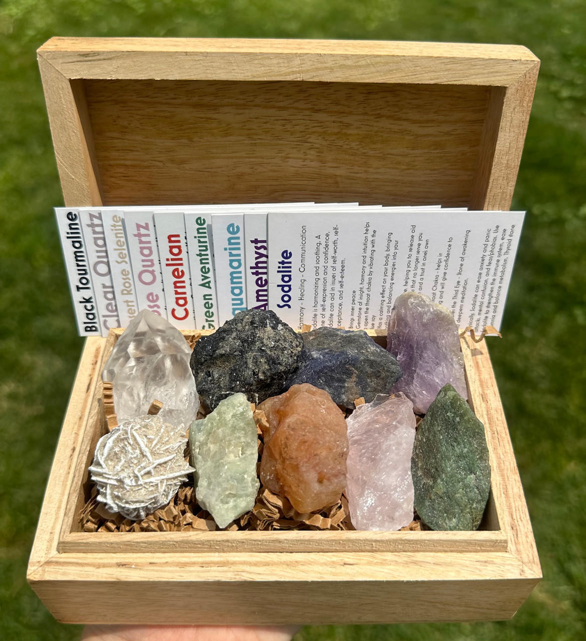 10 piece Tumbled Healing Crystals Set, Amethyst Carnelian Sodalite Citrine +