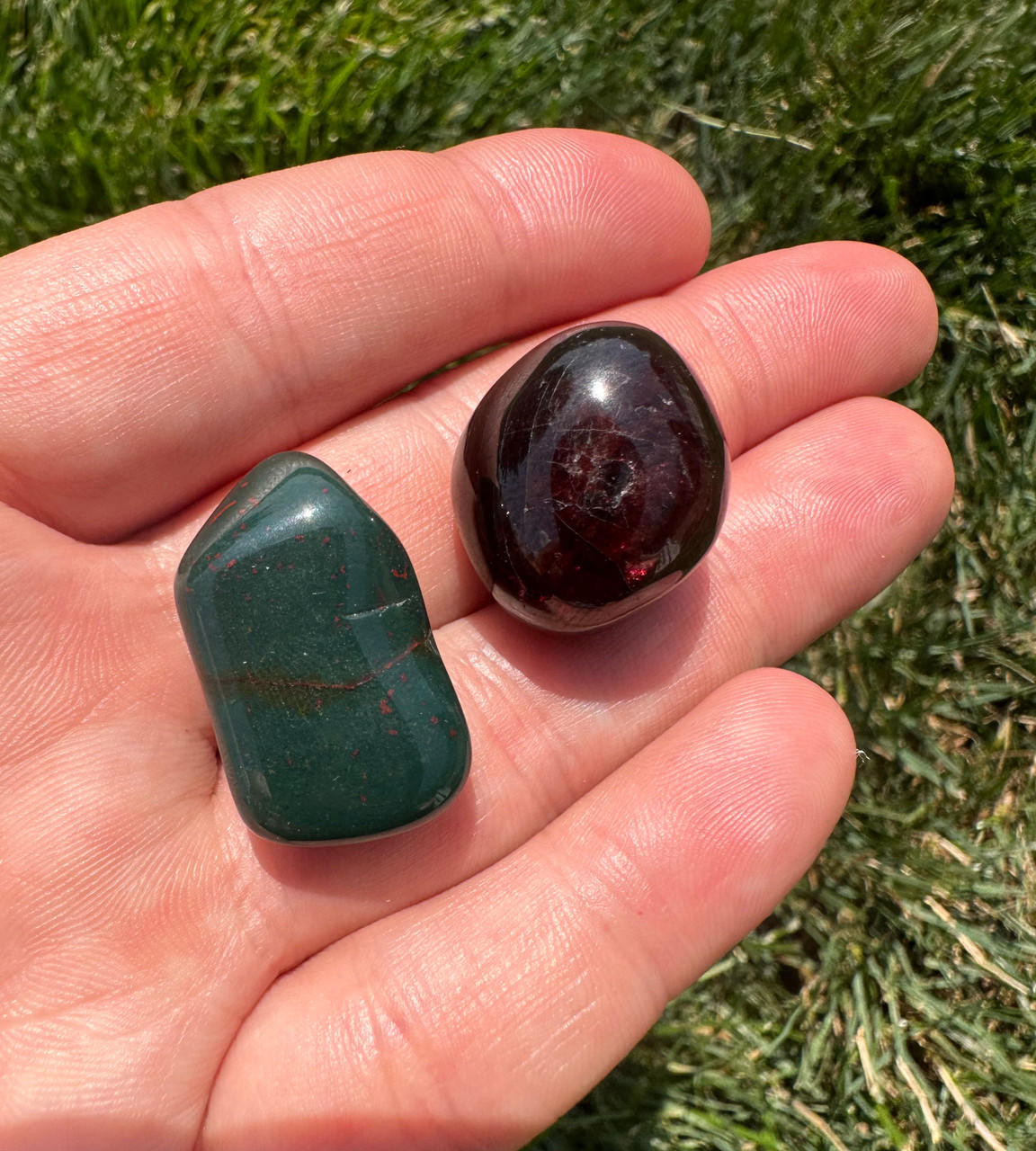 Bloodstone & Garnet Crystal Set (Tumbled)