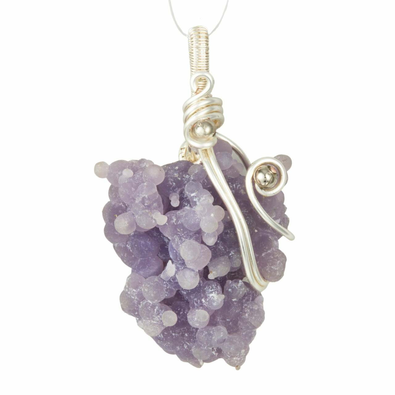 Sterling Silver Grape Druzy Agate Pendant — black market minerals